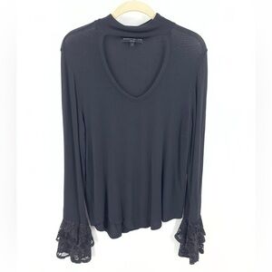 Generation Love Top Womens Small Choker Neck Lace Sleeve Witchy Goth Stretch